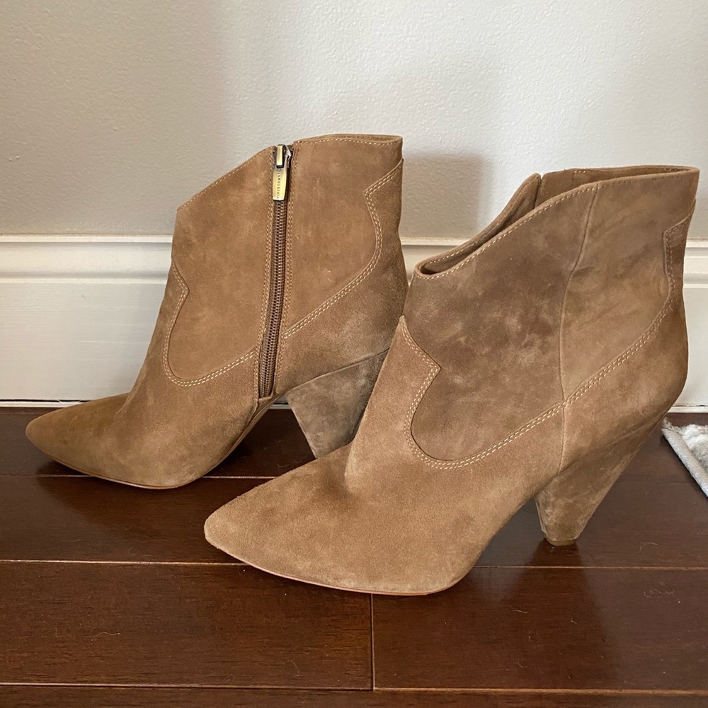 Vince Camuto Suede Ankle Booties - Tan